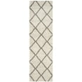 thumbnail image 1 of SAFAVIEH Hudson Amias Geometric Shag Runner Rug, Ivory/Grey, 2'3" x 16', 1 of 9