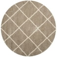 thumbnail image 1 of SAFAVIEH Hudson Amias Plush Geometric Shag Area Rug, Beige/Ivory, 9' x 9' Round, 1 of 8