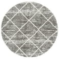 thumbnail image 1 of SAFAVIEH Hudson Amias Plush Geometric Shag Area Rug, Distressed Grey/Ivory, 5' x 5' Round, 1 of 8