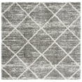 thumbnail image 1 of SAFAVIEH Hudson Amias Plush Geometric Shag Area Rug, Distressed Grey/Ivory, 8' x 8' Square, 1 of 8