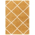 thumbnail image 1 of SAFAVIEH Hudson Amias Plush Geometric Shag Area Rug, Gold/Ivory, 4' x 6', 1 of 8