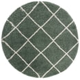 thumbnail image 1 of SAFAVIEH Hudson Amias Plush Geometric Shag Area Rug, Green/Ivory, 7' x 7' Round, 1 of 8