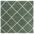 thumbnail image 1 of SAFAVIEH Hudson Amias Plush Geometric Shag Area Rug, Green/Ivory, 7' x 7' Square, 1 of 8