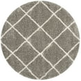thumbnail image 1 of SAFAVIEH Hudson Amias Plush Geometric Shag Area Rug, Grey/Ivory, 10' x 10' Round, 1 of 9