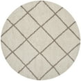 thumbnail image 1 of SAFAVIEH Hudson Amias Plush Geometric Shag Area Rug, Ivory/Beige, 9' x 9' Round, 1 of 7