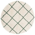 thumbnail image 1 of SAFAVIEH Hudson Amias Plush Geometric Shag Area Rug, Ivory/Green, 7' x 7' Round, 1 of 8