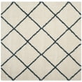 thumbnail image 1 of SAFAVIEH Hudson Amias Plush Geometric Shag Area Rug, Ivory/Slate Blue, 3' x 3' Square, 1 of 9