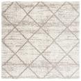 thumbnail image 1 of SAFAVIEH Hudson Amias Plush Geometric Shag Area Rug, Multi Ivory/Beige, 4' x 4' Square, 1 of 8