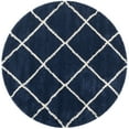 thumbnail image 1 of SAFAVIEH Hudson Amias Plush Geometric Shag Area Rug, Navy/Ivory, 11' x 11' Round, 1 of 9