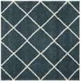 thumbnail image 1 of SAFAVIEH Hudson Amias Plush Geometric Shag Area Rug, Slate Blue/Ivory, 3' x 3' Square, 1 of 9