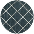 thumbnail image 1 of SAFAVIEH Hudson Amias Plush Geometric Shag Area Rug, Slate Blue/Ivory, 5' x 5' Round, 1 of 8