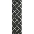 thumbnail image 1 of SAFAVIEH Hudson Amias Plush Geometric Shag Runner Rug, Dark Grey/Ivory, 2'3" x 22', 1 of 8