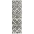thumbnail image 1 of SAFAVIEH Hudson Amias Plush Geometric Shag Runner Rug, Distressed Grey/Ivory, 2'3" x 8', 1 of 8