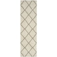 thumbnail image 1 of SAFAVIEH Hudson Amias Plush Geometric Shag Runner Rug, Ivory/Beige, 2'3" x 18', 1 of 7