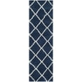 thumbnail image 1 of SAFAVIEH Hudson Amias Plush Geometric Shag Runner Rug, Navy/Ivory, 2'3" x 18', 1 of 9