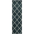 thumbnail image 1 of SAFAVIEH Hudson Amias Plush Geometric Shag Runner Rug, Slate Blue/Ivory, 2'3" x 12', 1 of 8