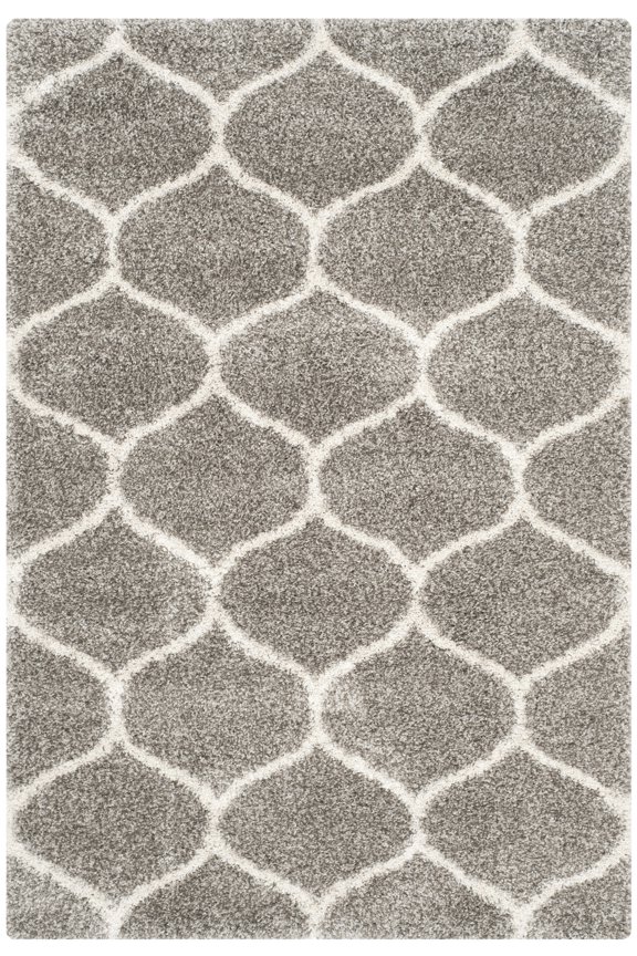 Hudson Arline Geometric Shag Area Rug, Grey/Ivory, 5'1" x 7'6"