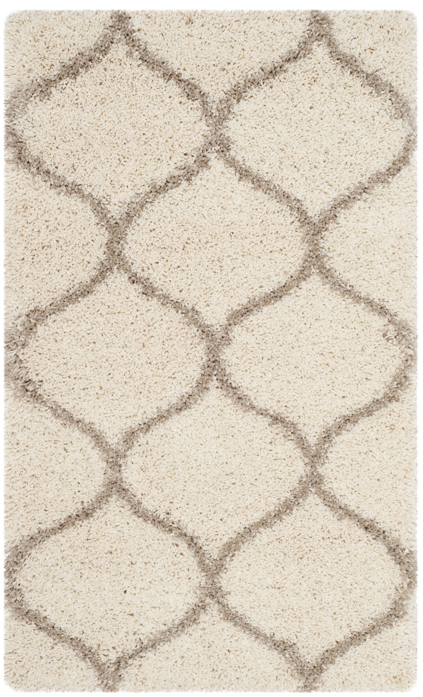 SAFAVIEH Hudson Arline Geometric Shag Area Rug, Ivory/Beige, 2'3" x 3'9"