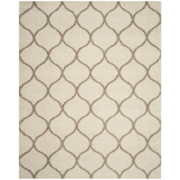 SAFAVIEH Hudson Arline Geometric Shag Area Rug, Ivory/Beige, 6' x 9'