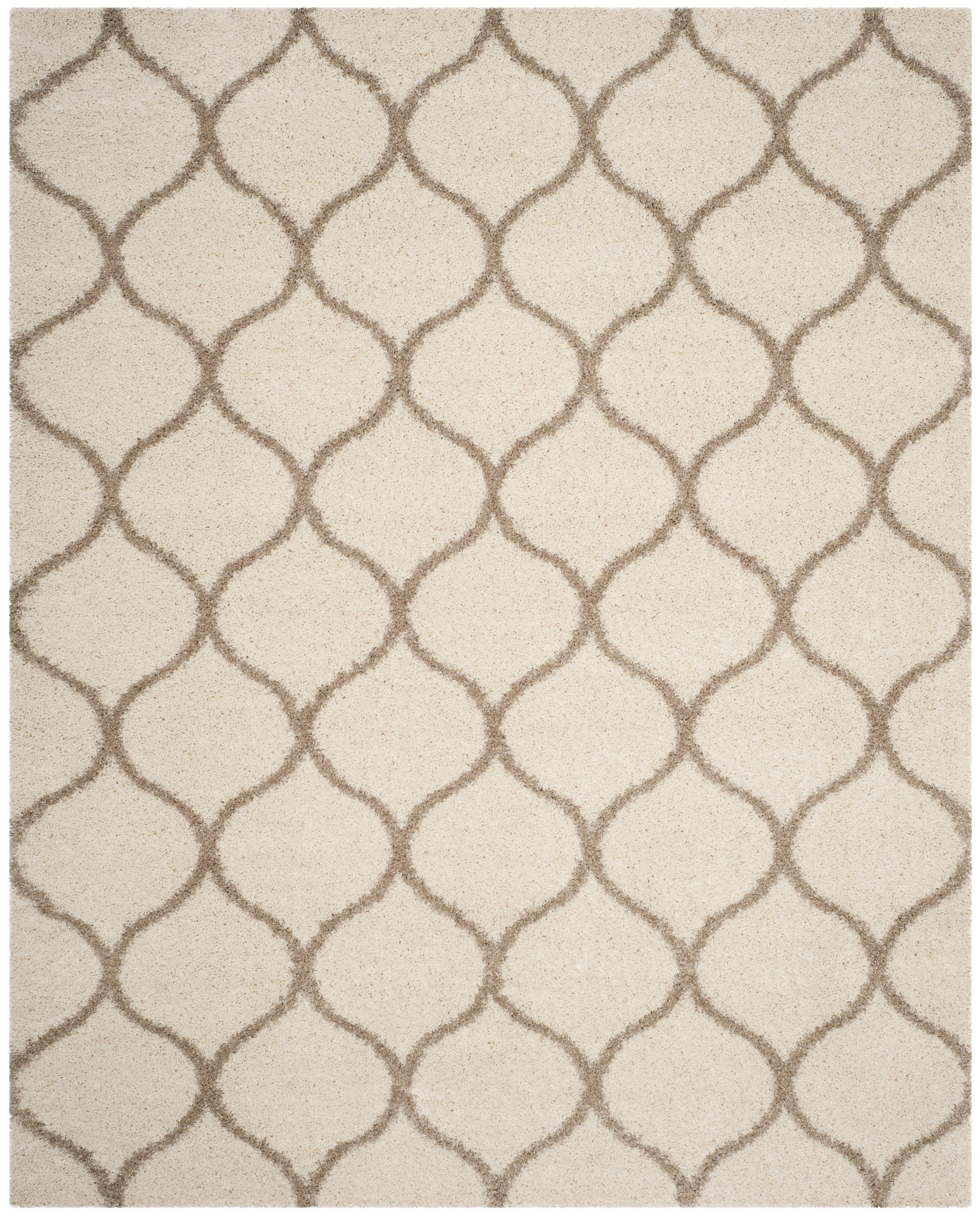 SAFAVIEH Hudson Arline Geometric Shag Area Rug, Ivory/Beige, 8' x 10'