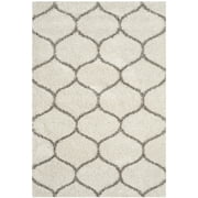 SAFAVIEH Hudson Arline Geometric Shag Area Rug, Ivory/Grey, 5'1" x 7'6"