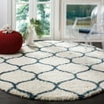 thumbnail image 1 of SAFAVIEH Hudson Arline Geometric Shag Area Rug, Ivory/Slate Blue, 5' x 5' Round, 1 of 8