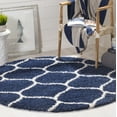 thumbnail image 1 of SAFAVIEH Hudson Arline Geometric Shag Area Rug, Navy/Ivory, 7' x 7' Round, 1 of 7