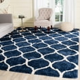 thumbnail image 1 of SAFAVIEH Hudson Arline Geometric Shag Area Rug, Navy/Ivory, 9' x 9' Square, 1 of 7