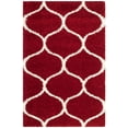 thumbnail image 1 of SAFAVIEH Hudson Arline Geometric Shag Area Rug, Red/Ivory, 3' x 5', 1 of 6