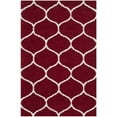thumbnail image 1 of SAFAVIEH Hudson Arline Geometric Shag Area Rug, Red/Ivory, 6' x 9', 1 of 11