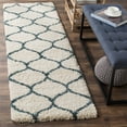 thumbnail image 1 of SAFAVIEH Hudson Arline Geometric Shag Runner Rug, Ivory/Slate Blue, 2'3" x 8', 1 of 7