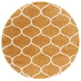 thumbnail image 1 of SAFAVIEH Hudson Arline Plush Geometric Shag Area Rug, Gold/Ivory, 7' x 7' Round, 1 of 8