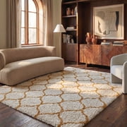 Safavieh Hudson Arline Geometric Shag Area Rug, Ivory/Gold, 8' x 10'