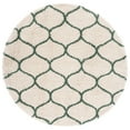 thumbnail image 1 of SAFAVIEH Hudson Arline Plush Geometric Shag Area Rug, Ivory/Green, 7' x 7' Round, 1 of 8