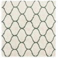 thumbnail image 1 of SAFAVIEH Hudson Arline Plush Geometric Shag Area Rug, Ivory/Green, 7' x 7' Square, 1 of 9