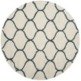 thumbnail image 1 of SAFAVIEH Hudson Arline Plush Geometric Shag Area Rug, Ivory/Slate Blue, 3' x 3' Round, 1 of 6