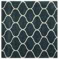 thumbnail image 1 of SAFAVIEH Hudson Arline Plush Geometric Shag Area Rug, Slate Blue/Ivory, 3' x 3' Square, 1 of 6