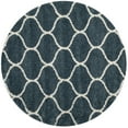 thumbnail image 1 of SAFAVIEH Hudson Arline Plush Geometric Shag Area Rug, Slate Blue/Ivory, 5' x 5' Round, 1 of 6