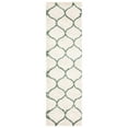 thumbnail image 1 of SAFAVIEH Hudson Arline Plush Geometric Shag Runner Rug, Ivory/Green, 2'3" x 8', 1 of 8