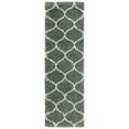 thumbnail image 1 of SAFAVIEH Hudson Arline Plush Geometric Shag Runner Rug, Light Green/Ivory, 2'3" x 8', 1 of 8