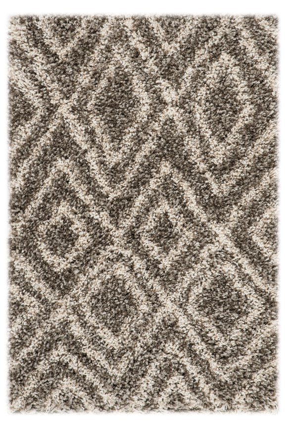 Hudson Augustine Geometric Shag Area Rug, Grey/Ivory, 2' x 3'