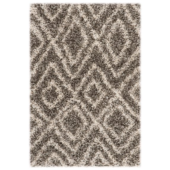 SAFAVIEH Hudson Augustine Geometric Shag Area Rug, Grey/Ivory, 2' x 3'