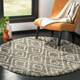 thumbnail image 1 of SAFAVIEH Hudson Augustine Geometric Shag Area Rug, Grey/Ivory, 7' x 7' Round, 1 of 8