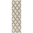 thumbnail image 1 of SAFAVIEH Hudson Franklin Geometric Diamonds Shag Runner Rug, Ivory/Grey, 2'3" x 8', 1 of 5