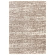 SAFAVIEH Hudson Jacinda Abstract Shag Runner Rug, Ivory/Beige, 23 x 8