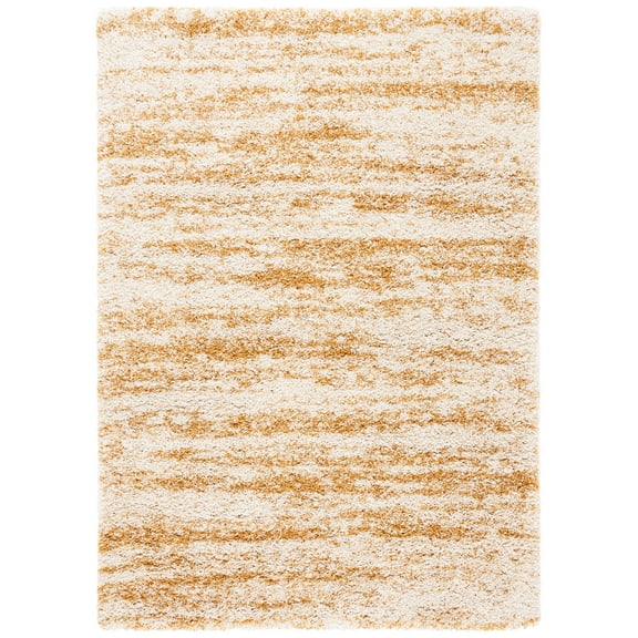SAFAVIEH Hudson Jack Abstract Shag Area Rug, Ivory/Gold, 2' x 3'