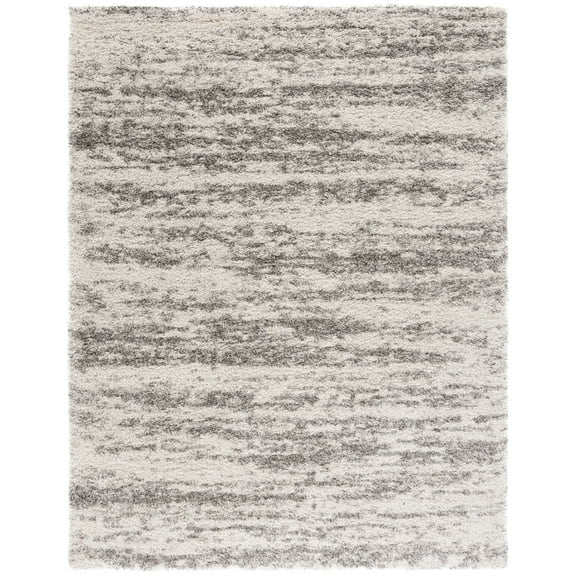 SAFAVIEH Hudson Jack Abstract Shag Area Rug, Ivory/Grey, 8' x 10'