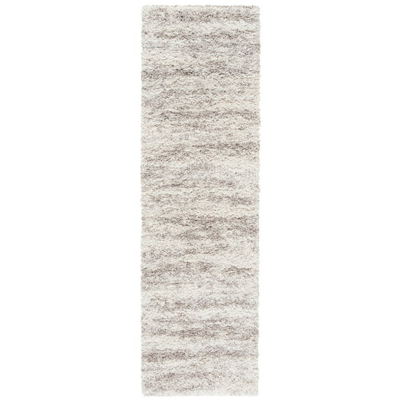 SAFAVIEH Hudson Jack Abstract Shag Runner Rug, Ivory/Beige, 2'3" x 18'