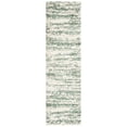 thumbnail image 1 of SAFAVIEH Hudson Jack Abstract Shag Runner Rug, Ivory/Green, 2'3" x 8', 1 of 11