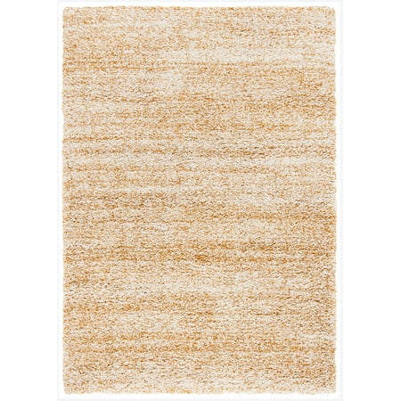 SAFAVIEH Hudson Jaden Striped Shag Area Rug, Ivory/Gold, 2' x 3'